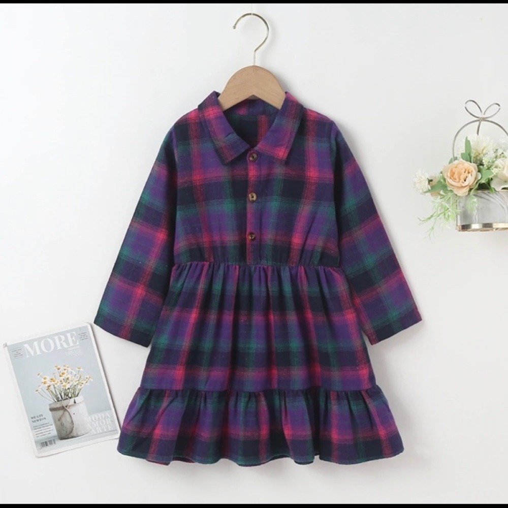 ✨GAIA✨ Purple Plaid Collar Dress